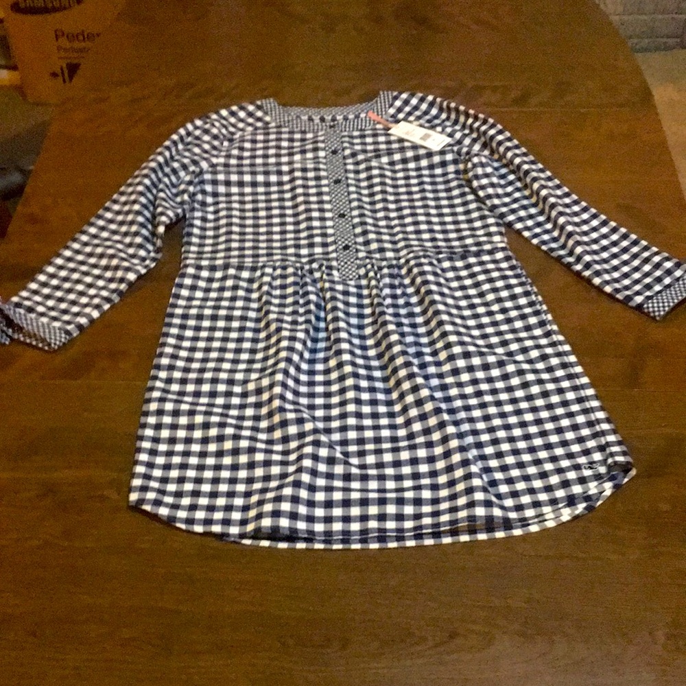 Vineyard vines flannel girls shirt dress size 16 new with tags